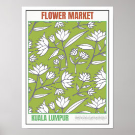 Póster Mercado de flores Sudeste de Asia Kuala Lumpur
