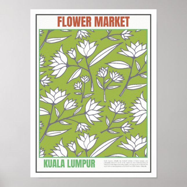 Póster Mercado de flores Sudeste de Asia Kuala Lumpur (Frente)