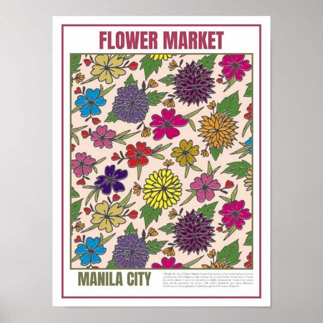Póster Mercado de flores Sudeste de Asia Manila (Frente)