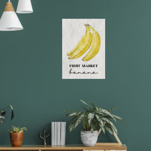 Póster Mercado de fruta del plátano