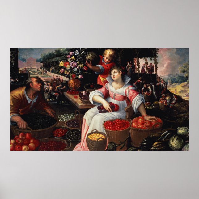 Póster Mercado de frutas, 1590 (Frente)