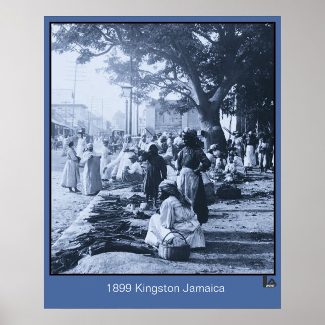 Póster Mercado de Kingston Jamaica 1899 (Frente)