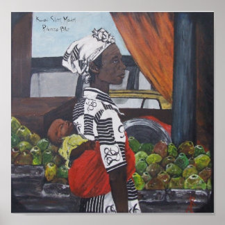 Póster Mercado de la calle Kumasi