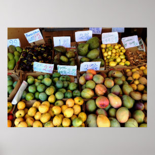 Póster Mercado de la fruta de Honolulu