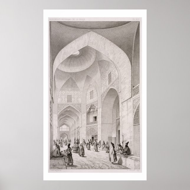 Póster Mercado de la ropa, en Isfahán, de 'Voyage Pittore (Frente)