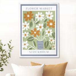 Póster Mercado de las flores de ntage