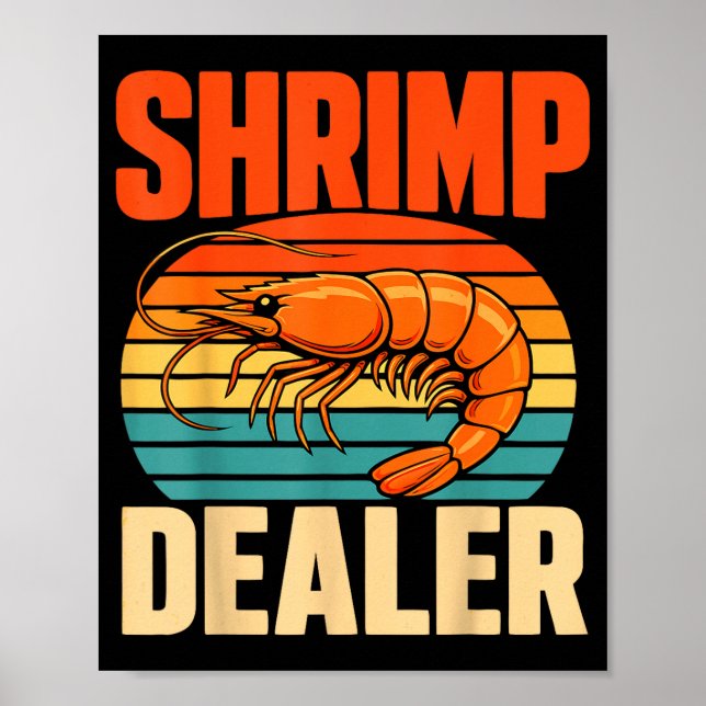 Póster Mercado de mariscos vintage camarones  (Frente)