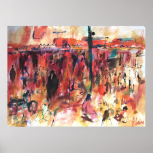 Póster Mercado de Marrakech