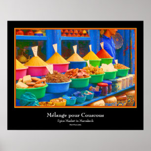 Póster Mercado de Marrakech - Mélange pour Couscous