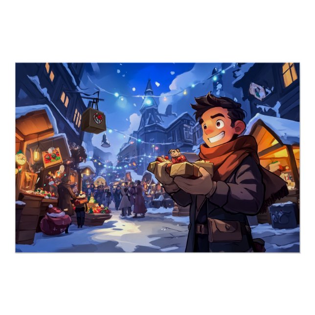 Póster Mercado de navidades (Anverso)