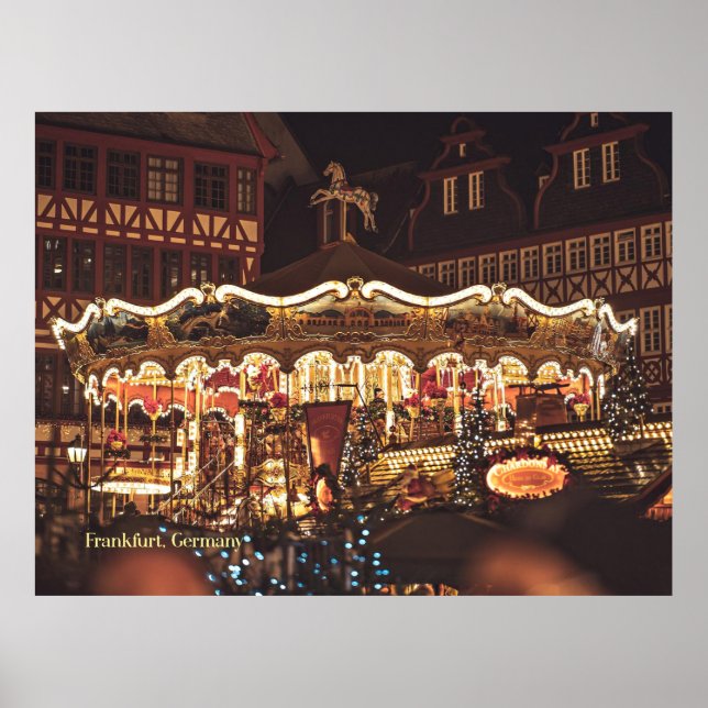 Póster Mercado de navidades, Fráncfort (Alemania) (Frente)
