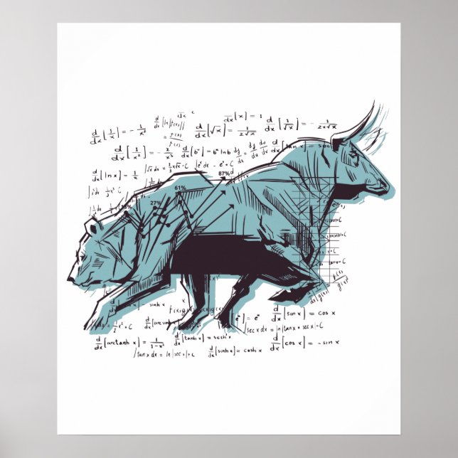 Póster Mercado De Osos Y Bulls Inversionistas (Frente)
