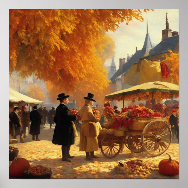 Póster Mercado de París en otoño (Frente)