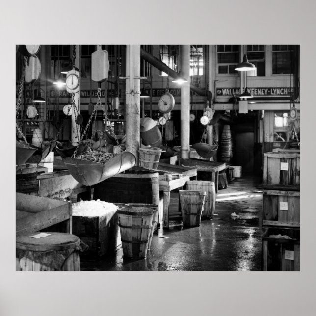 Póster Mercado de pescado de Fulton: 1954 (Frente)