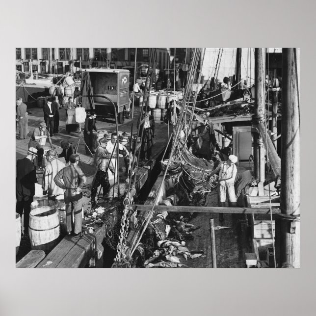 Póster Mercado de pescado Fulton: 1939 (Frente)