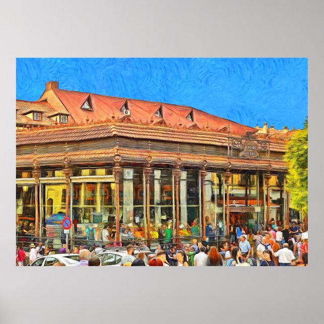 Póster Mercado de San Miguel en Madrid. (Frente)