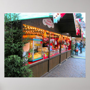 Póster Mercado del navidad de Heidelberg, navidad estable