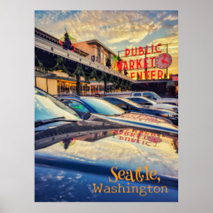 Póster Mercado del Pike de Seattle
