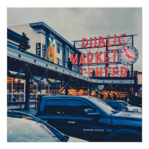 Póster Mercado del Pike de Seattle