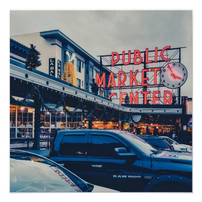 Póster Mercado del Pike de Seattle (Anverso)