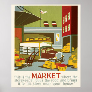 Póster Mercado del poster de WPA