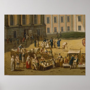 Póster Mercado en el mercado de Alter, Potsdam, 1772