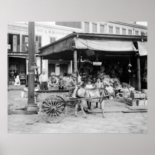 Póster Mercado Francés de Nueva Orleans, 1910. Foto de