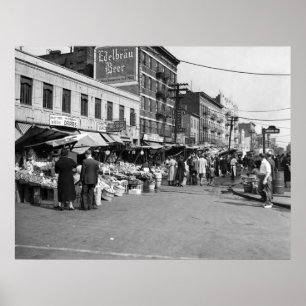 Póster Mercado italiano de la carretilla de mano, Bronx: