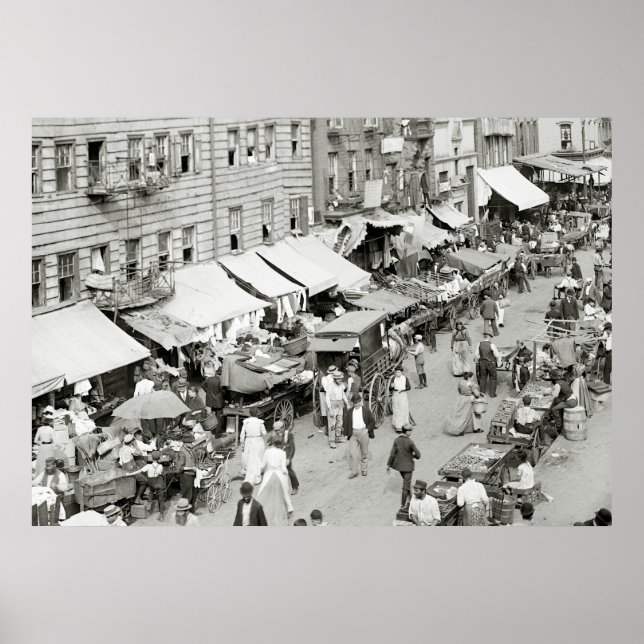 Póster Mercado judío, Nueva York, años 1890 (Frente)