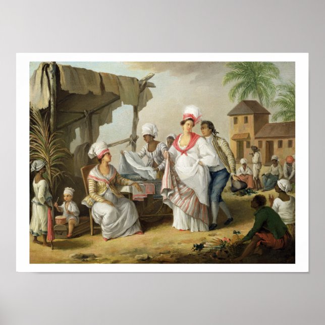 Póster Mercado Linen, Roseau, Dominica, c.1780 (petróleo  (Frente)