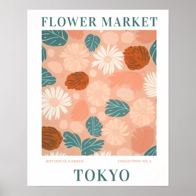 Póster Mercado moderno de flores Tokio Flores botánicas (Frente)