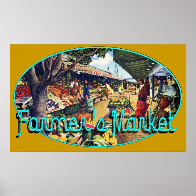 Póster Mercado original de agricultores, Hollywood, Calif (Frente)