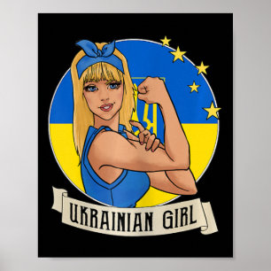Póster Mercancía de la bandera de Ucrania para niñas ucra