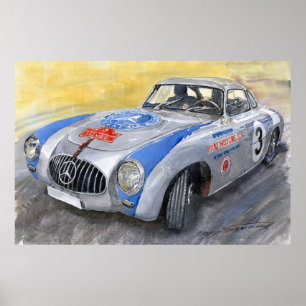 Póster Mercedes Benz 300 SL 1952 Carrera Panamericana Mex