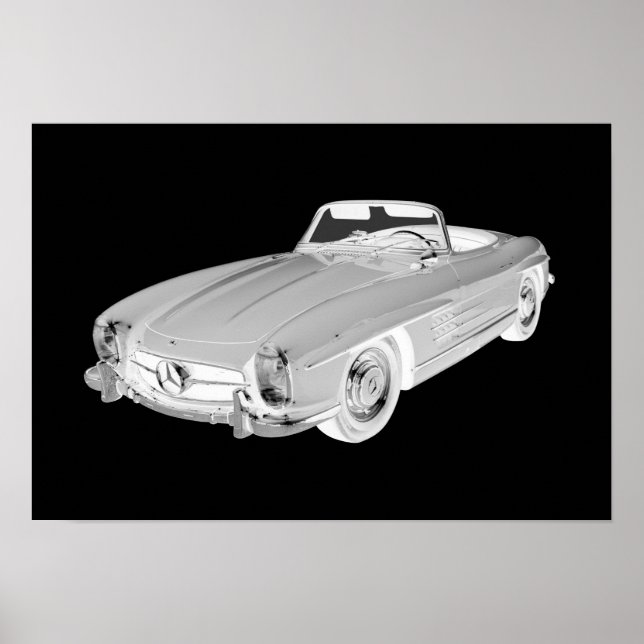 Póster Mercedes Benz 300 SL Convertible Car Art (Frente)
