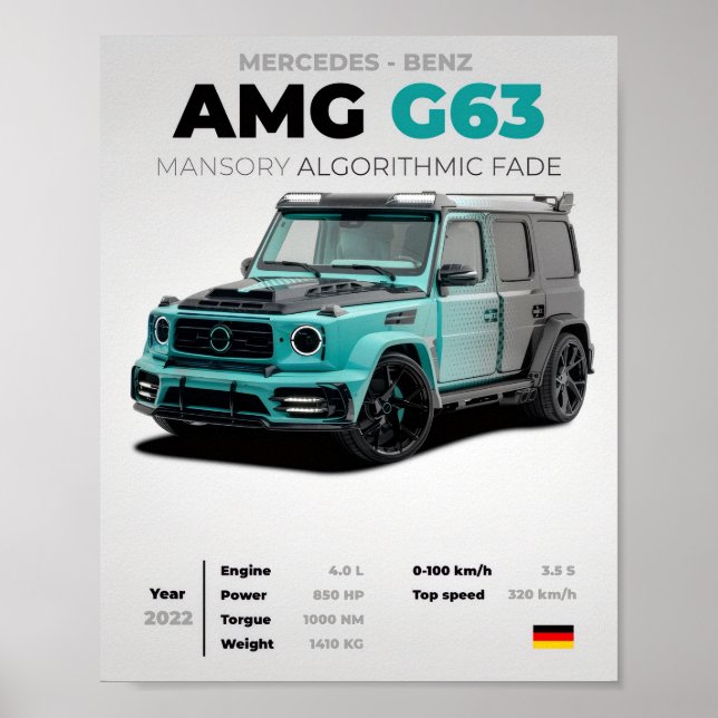 Póster Mercedes-Benz AMG G63 MANSORY Algorithmic Fade Ext (Frente)