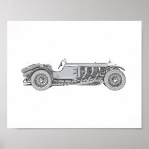 Póster Mercedes-Benz SSK 1928