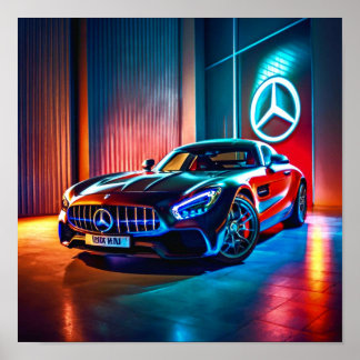Póster Mercedes radiantes: Brillante de logotipos | POSTE