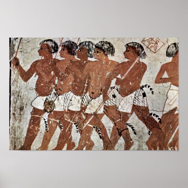 Póster Mercenarios Nubios Por Maler Der Grabkammer Des Ze (Frente)