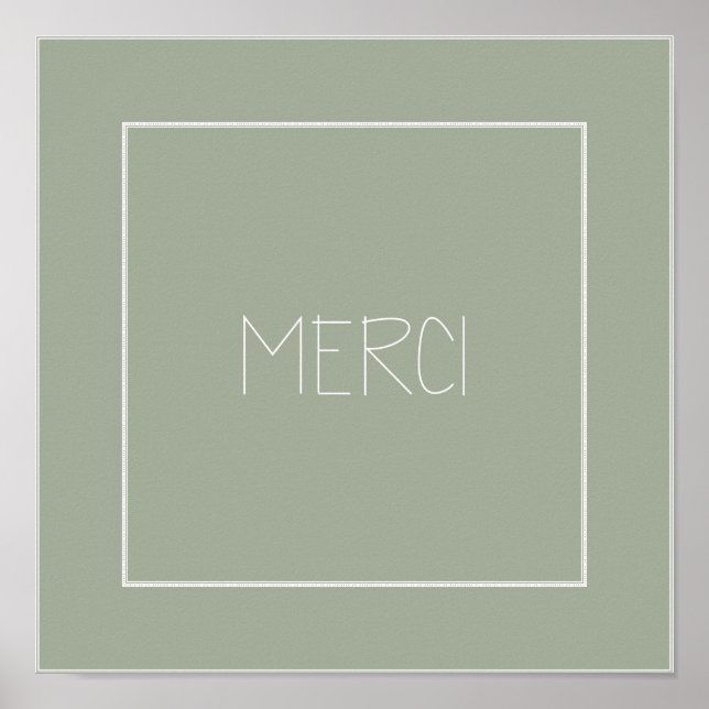Póster MERCI - Gracias - francés (Frente)