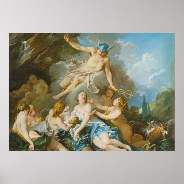 Póster Mercurio confiando el bebé Baccus a las ninfas (Frente)