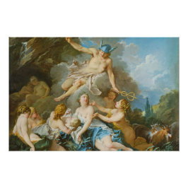 Póster Mercurio confiando el bebé Baccus a las ninfas