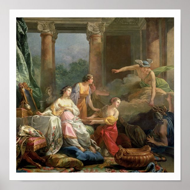 Póster Mercurio, Herse y Aglauros, 1763 (aceite sobre lie (Frente)