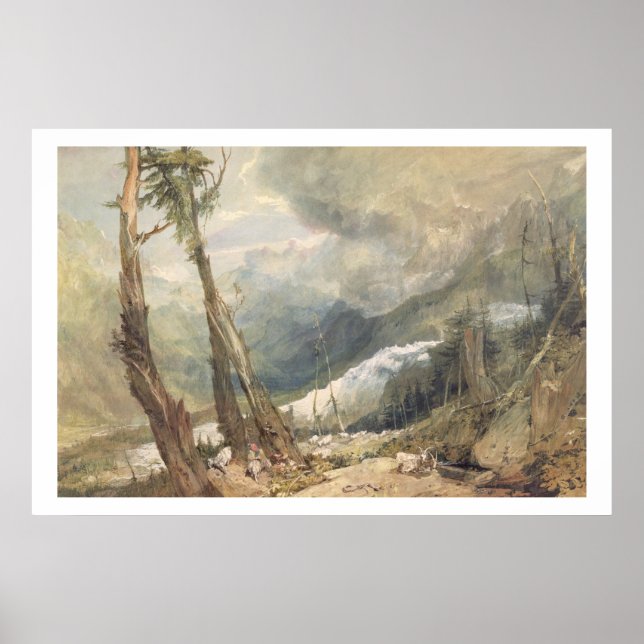 Póster Mere de Glace, en el valle de Chamouni, Suiza (Frente)