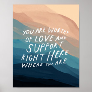 Póster Merece amor y apoyo - oficina de terapeutas