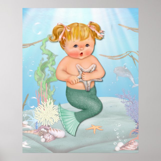 Póster MerGirl con Starfish (Frente)