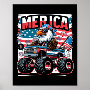 Póster Merica 4 De Julio Camisetas Niños Bandera Estadoun