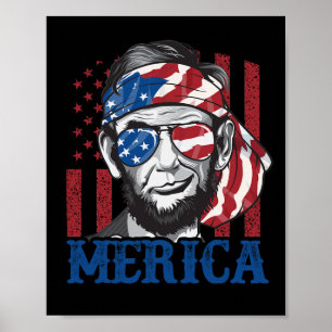 Póster Merica Abraham Lincoln 4 De Julio Camisas Hombres 