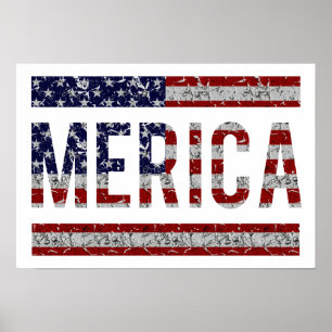 Póster MERICA - Bandera del Orgullo Americano