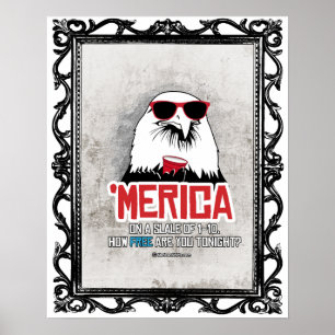 Póster Merica - cómo es libre está usted esta noche